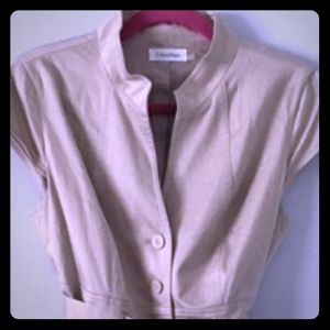 Calvin Klein button front belted dress